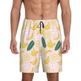 thumbnail image 3 of Lsque Banana With Leaves Mens Sleep Pajama Shorts,Short Pajama Pants, Cotton Ultra-Soft Knit-3X-Large, 3 of 9