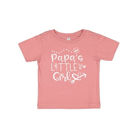 

Inktastic Papa s Little Girl with Hearts Flower and Butterfly Gift Baby Girl T-Shirt