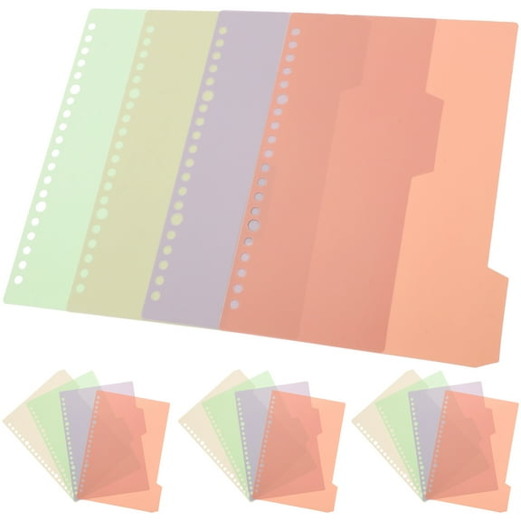 Milisten Plastic Page Dividers Assorted Color 10 Sets