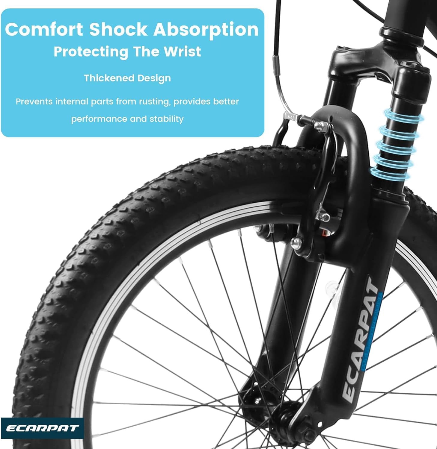 Ambifirner 20 Inch Fat Tire Mountain Bike With Shimano 7 Speed, Front And Rear V-Brakes All-Terrain Tires Bicycle
