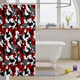 thumbnail image 3 of Manfei Minimalism Camouflage Shower Curtain 72Wx84L, Vintage Camo Bathroom Shower Curtain, Burgundy, 3 of 5
