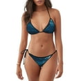 thumbnail image 1 of KLL Ensemble Bikini Imprimé Loup de Nuit Solitaire pour Femmes, Ensemble Bikini Deux Pièces à Cordon avec Bas Aguichant Maillot de Bain, 1 of 6