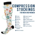thumbnail image 2 of FORMRS Womens Knee High Socks Casual Long Thick Travel Daily Wear, 2 Pairs, Floral Easter Eggs, 2 of 6