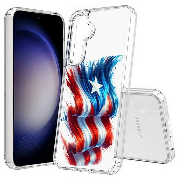 TalkingCase Slim Fit Phone Case Compatible for Samsung Galaxy S25 Plus(Not S25/ S25 Ultra), Puerto Rico Flag 1 Print, Lightweight,Flexible, USA Print
