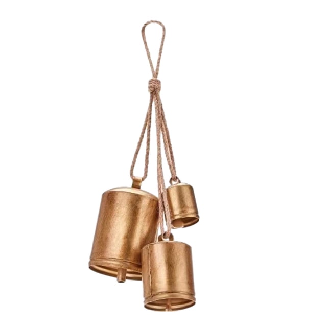 ZheElen Festive Retro Style Christmas Cow Bell Made With Attention To Detail Wide gold B