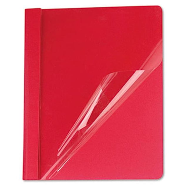 Attaches de Couverture avant Transparentes Taille Lettre Rouge 25/boîte