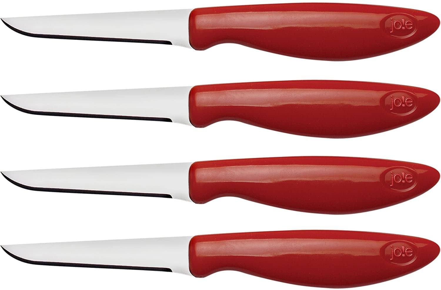 Joie Stainless Steel Blade Flexible Paring Knives 4 pack Red