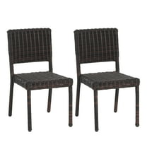 Christopher Knight Home Modern Patio Wicker Dining Chairs, Brown, Set of 2