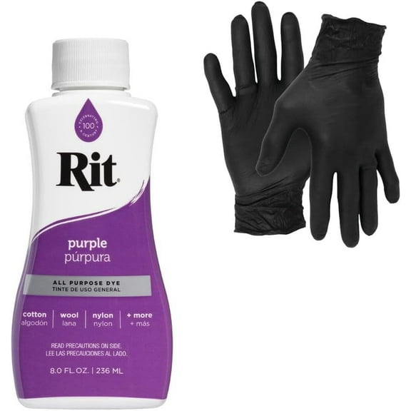 Rit All Purpose Liquid Dye, Purple with Gloves, 8 fl oz