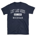 thumbnail image 1 of Lost Lake Woods Michigan Classic Established Men's Cotton T-Shirt, 1 of 1