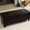 Espresso, variant on Bonded Leather Storage With Elegant Tufting And For Pillows, Blankets Space Pillows & Blankets, -colored Legs