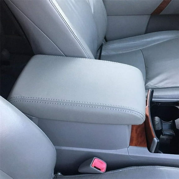 Yassdwbn Leather Center Console Lid Armrest Cover Gray Fits for 2008-2013 Toyota Highlander