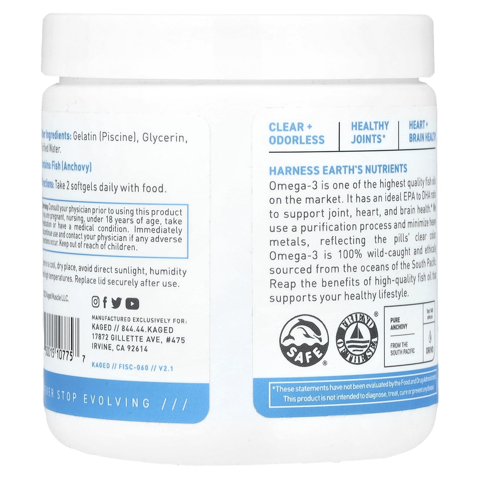 Kaged Omega-3, Triple Strength, 60 Softgels