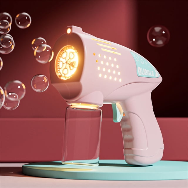 Máquina de burbujas para niños a partir de 3 años | Incluye 50 ml de solución de burbujas | Soplador de burbujas multiagujero para fiestas al aire libre, cumpleaños, bodas y regalos de Pascua