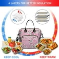 thumbnail image 4 of OBREWU Pioneer Flower Womens Lunch Box for Work,Insulated Large Pioneer Flower Lunch Bag for Women,Loncheras Para Mujer,Leakproof Adult Lunch Bag for Work,Beach,Travel,Picnic,Camping, 4 of 7