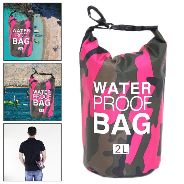 Petit Sac Étanche 2L Sac Bandoulière pour Kayak Rose Rouge