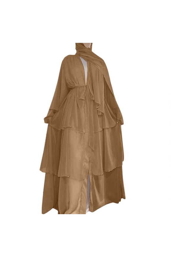 Women's Soft And Elegant Chiffon Solid Layered Cardigan Loose Long Cardigan Long Sweater Duster for Women Oversized Womens Cardigan Cropped Cardigan Cardigan 1x Tunic Cardigans for Women with Pockets
