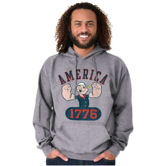 Popeye The Sailor Man America 1776 Unisex Plus Size Hoodie Brisco Brands 3X