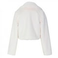 thumbnail image 4 of LoyisViDion Women Coat Fluffys Fleece Turn-Down Collar Faux Furs Top Short Loose Coat White 12(XXL), 4 of 7