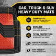 thumbnail image 2 of Caterpillar Diamond Steel Heavy-Duty Rubber Floor Mats & Cargo Trunk Liner for Car SUV Van Sedan, Black & Red - Odorless Trim to Fit, All Weather Deep Dish, Total Dirt Protection, 2 of 7