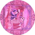 thumbnail image 1 of Ahgly Company Indoor Round Persian Pink Traditional Area Rugs, 4' Round, 1 of 4