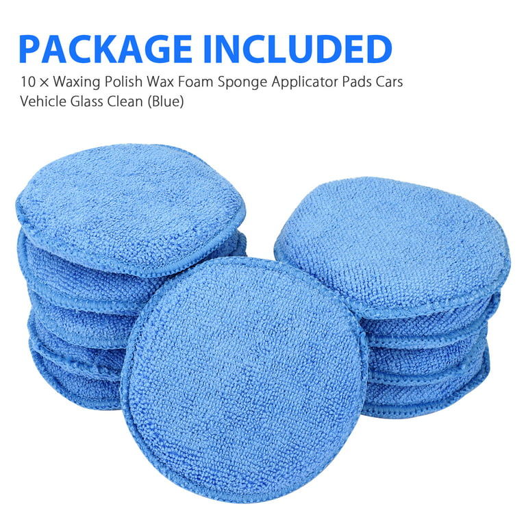 10pcs Microfiber Wax Applicator, EEEkit Ultra-Soft Microfiber Waxing Polish  Car Applicator Pads, Foam Sponge Wax Applicator Pads for Cars Vehicle Glass  Clean (Blue, 5
