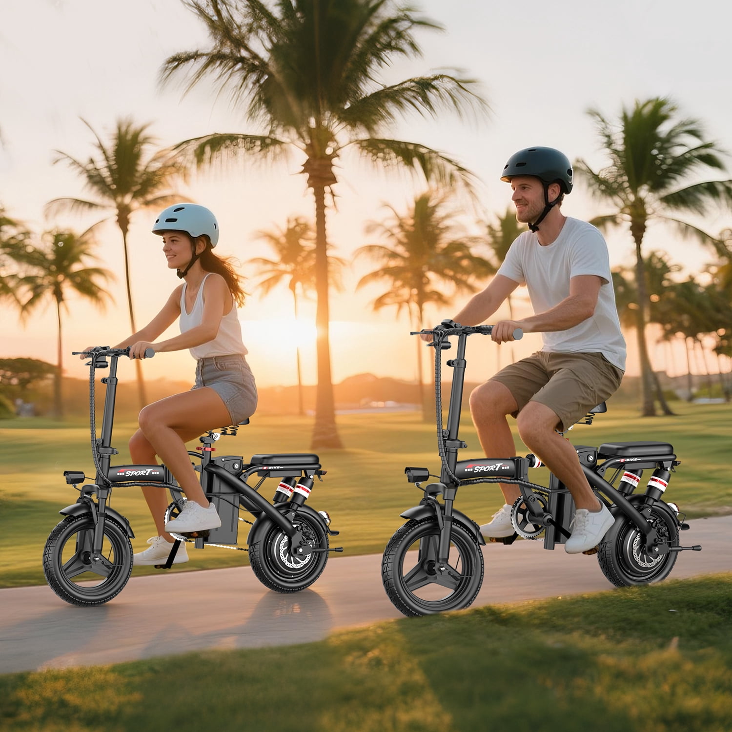 ASKGO Folding Electric Bike, 14" E-Bikes for Adults,749W Peak Electric Commuter Bicycle 48V 10.5Ah Removable Battery, Max Speed 25Mph, Black