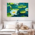 thumbnail image 2 of Elephant Stock Lily Pad Flower Wall Art - Horizontal Canvas Wall Art - Dining Room Wall Decor - Floral And Botanical Canvas - Beige And Gold Decor - 48" x 32", 2 of 4