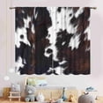 thumbnail image 3 of Cow Print Curtains, Rustic Farm Brown Cowhide Cow Printed Pattern Western Curtains for Bedroom Living Room Kitchen Highland Cow Skin Fur Window Treatments Drapes 2 Panel, 84"x63" Inch, 3 of 5
