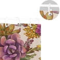 thumbnail image 5 of Coolnut Botanical Succulents Shower Curtain Bathroom Decor Watercolor Shower Curtain Sets Fabric Cloth Bathroom Curtains with Hooks 60x72 Inch, 5 of 6