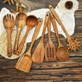 thumbnail image 3 of Wooden Spoons for Cooking,Natural Teak Wooden Kitchen Utensils Set (8 PCS), 3 of 6