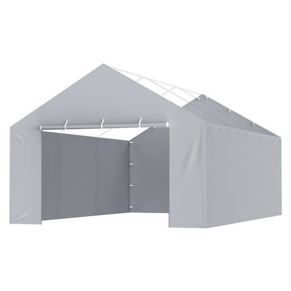 STAWAY Heavy-Duty Carport Replacement Canopy Cover 13x20 ft - Waterproof & UV Protected Garage Tent Shelter with Easy Installation - Grey