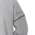 thumbnail image 3 of Women's Gameday Couture Ash San Francisco 49ers Rhinestone Drop Shoulder Oversized Fleece Pullover Sweatshirt, 3 of 3