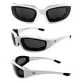 thumbnail image 7 of Hurricane Eyewear Vortex Sport Vented Foam Padded Riding Goggles White Frame with Polarized Smoke Lens, 7 of 7