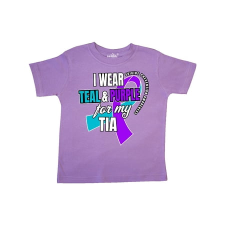 

Inktastic Suicide Prevention I Wear Teal and Purple for My Tia Gift Toddler Boy or Toddler Girl T-Shirt