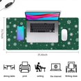 thumbnail image 5 of Long Mouse Pads for Desk,Green Christmas Snowflake Pattern Desk Mats on Top Of Desks, Desk Mouse Pad Extra Large with 3mm Non-Slip Base and Stitched Edge for Gaming,Office,Work,Home 35.4x15.7in, 5 of 5