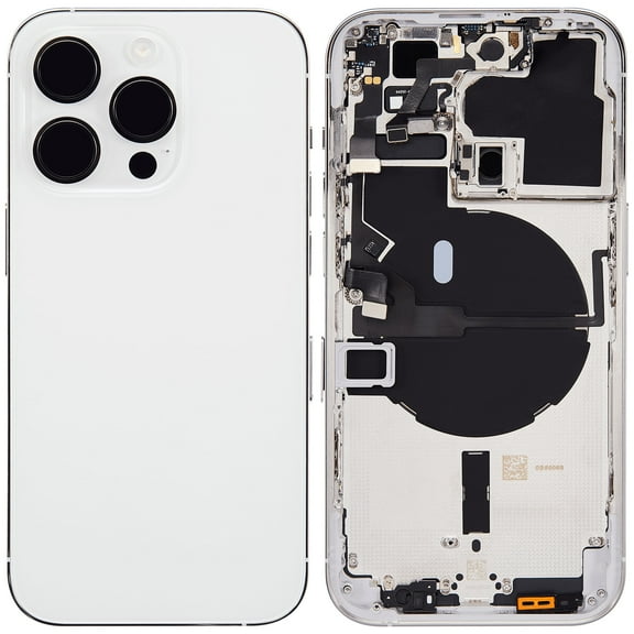 Replacement Back Housing W/Small Installed Compatible For iPhone 14 Pro(International)(No Logo)(Aftermarket  )(Silver)