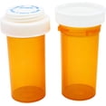 thumbnail image 2 of 9Pcs Plastic Pill Bottles - Reversible Cap Easy Open & Child Resistant - Pill Container Prescription Vial - Easy Open/Push N Turn (Amber), 2 of 9