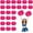 Mixed Rose Red, variant on 24 PCS pom poms Cheerleading,13.8inch for Sports Teams, Dance Training, and Party Celebrations with Handle