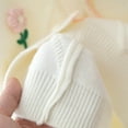 thumbnail image 6 of IVEYRTF Girls Jacquard Cardigan Knit Sweater with Button Lapel Sweater Childrens Cute Floral Print Sweater Jacket for Kids 2-8 Years(White,5-6 Years), 6 of 9