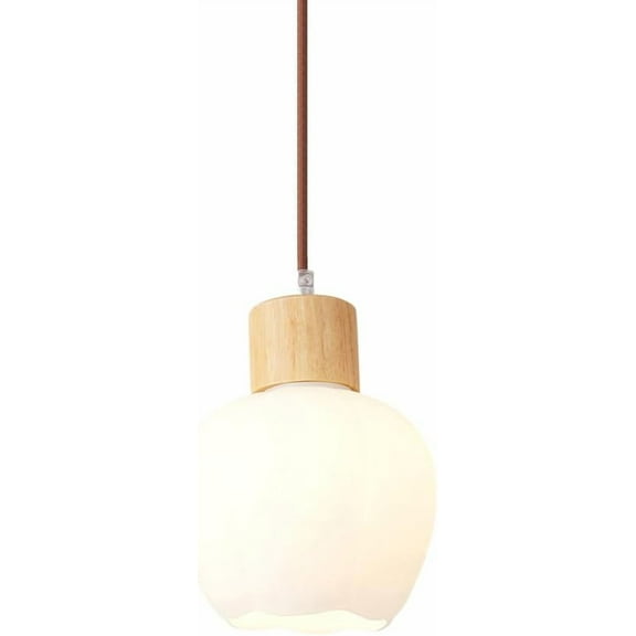 Mini Japanese Style White Glass Pendant Lighting for Kitchen Sink, Small Simple Pendant Light Fixture for Closet, Modern Minimalist Pendant Lamp, Vintage Rustic Pendant Light for Bedside