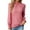 Pink, variant on qolati Women's Dressy Casual Long Sleeve Tops 2023 Ruffle Round Neck Basic Fit T-Shirts Classic Loose Solid Color Work Going Out Shirt