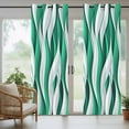 thumbnail image 5 of Outdoor Curtains for Patio Waterproof, Green White Moire Outdoor Privacy Panels Grommet, Modern Abstract Art Blackout Outside Curtains for Porch/Cabana/Pergola/Gazebo 54"x84", 2 Panels, 5 of 8