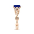 thumbnail image 3 of ANGARA Lab Grown Nature-Inspired Blue Sapphire Floral Engagement Ring for Women in 14K Rose Gold (Size-8x6mm) | Anniversary, Jewelry Gift for Women | Lab-Grown Blue Sapphire Ring, 3 of 8