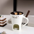 thumbnail image 3 of 3Pcs Chocolate Fondue Pot Under $5! Yannianjz Chocolate Fondue Set, Ceramic Cheese Melting Pot, Candle Warmer Fondue Pot, Home Fondue Maker, Dessert Fondue Set with Forks, Party Fondue Pot, 3 of 9