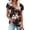 Brown womens tops, variant on Wycnly Womens Tops Vintage Floral Loose Fit Breathable Petal Sleeve Tshirts Summer Casual Flowers Print V-Neck Short Sleeve Blouse Wine l