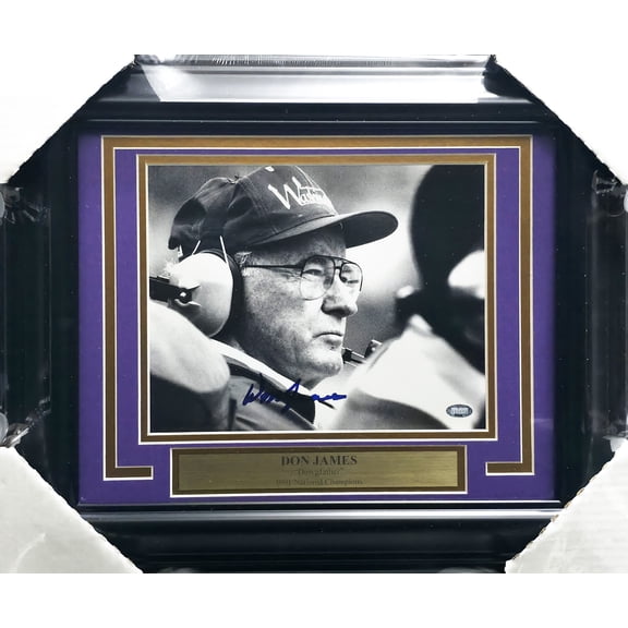 Don James Autographed Framed 8x10 Photo Washington Huskies MCS Holo #88805