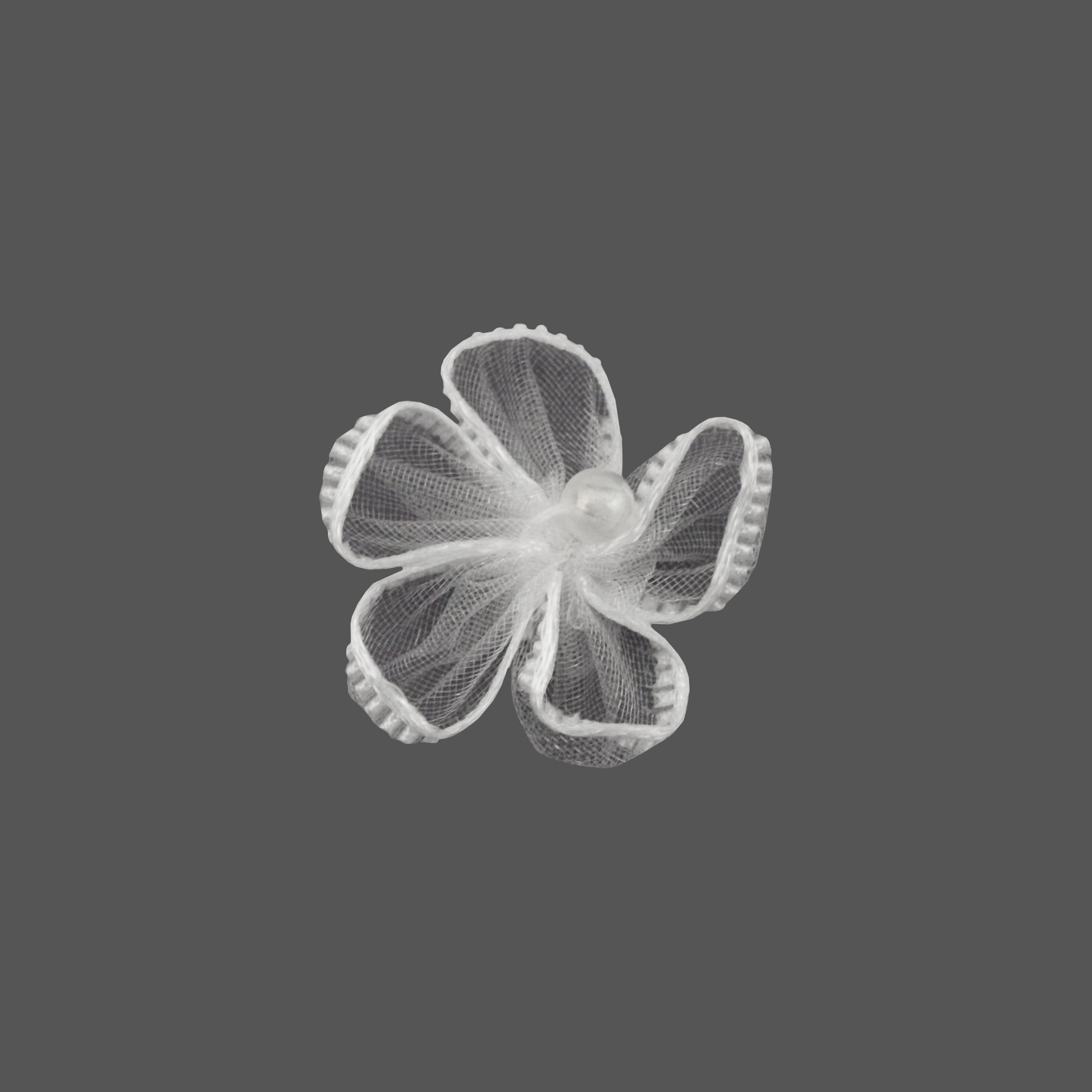 (2 pack) Offray Accessories, White 3/4 inch Value Pack 5 Petal Flower with Pearl Accessory, 30 Count