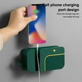 thumbnail image 3 of Baohd Wall Mounted Storage Box Remote Control Mobile Phone Charging Holder Office Bedroom Bathroom Kitchen Organizing Stand Blue, 3 of 7