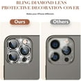 thumbnail image 3 of For Apple iPhone 13 Pro 6.1 inch 3D Diamond Bling Crystal Full Coverage Camera Screen Area Lens Protector Black, 3 of 6